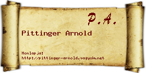 Pittinger Arnold névjegykártya