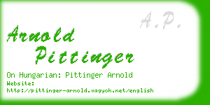 arnold pittinger business card